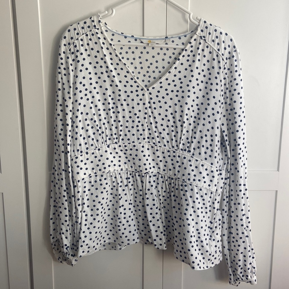 Boden Elsie Top - Ivory Random Spot